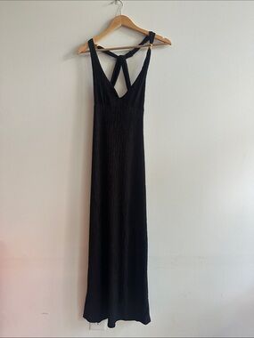 Black V-Neck Strappy Maxi Dress